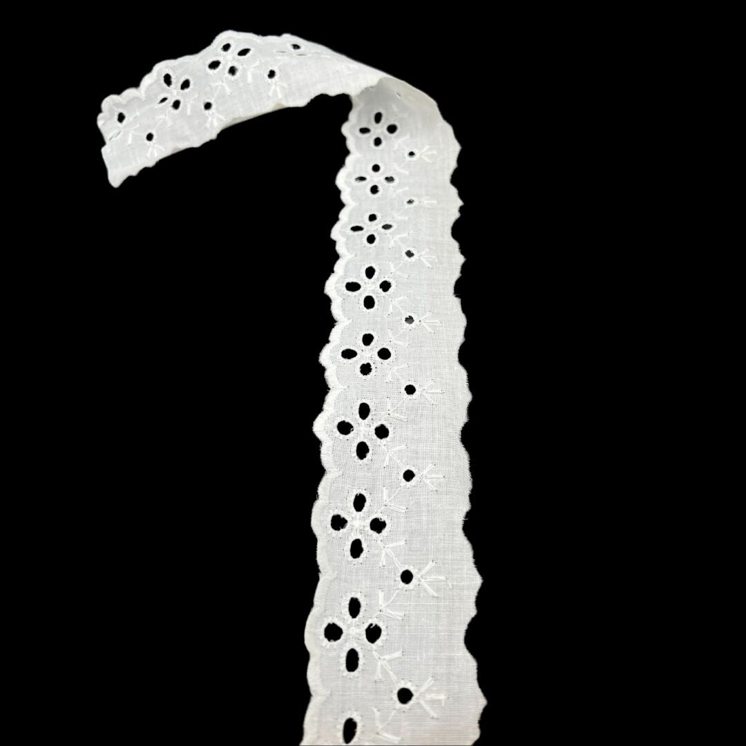Cotton Austrian Broderie Anglaise Trim Mabel 47mm Wide
