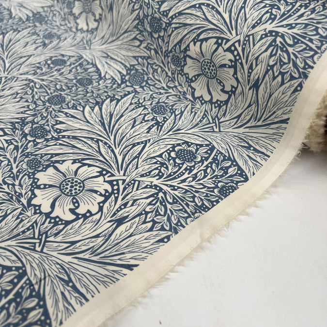 Cotton Lawn Billie Delph Floral Blue Print Dress Fabric Roll