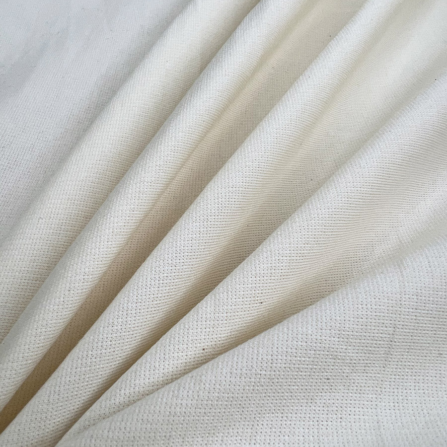 Cotton ponte cream elastane stretch drill knitted jersey fabric cu