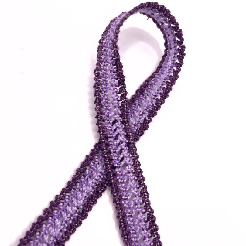 Crochet Stretch Lace Trim Purple Twist