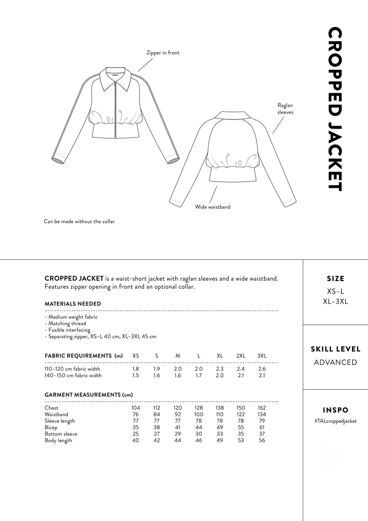 Cropped Jacket Pattern The Assembly Line Back