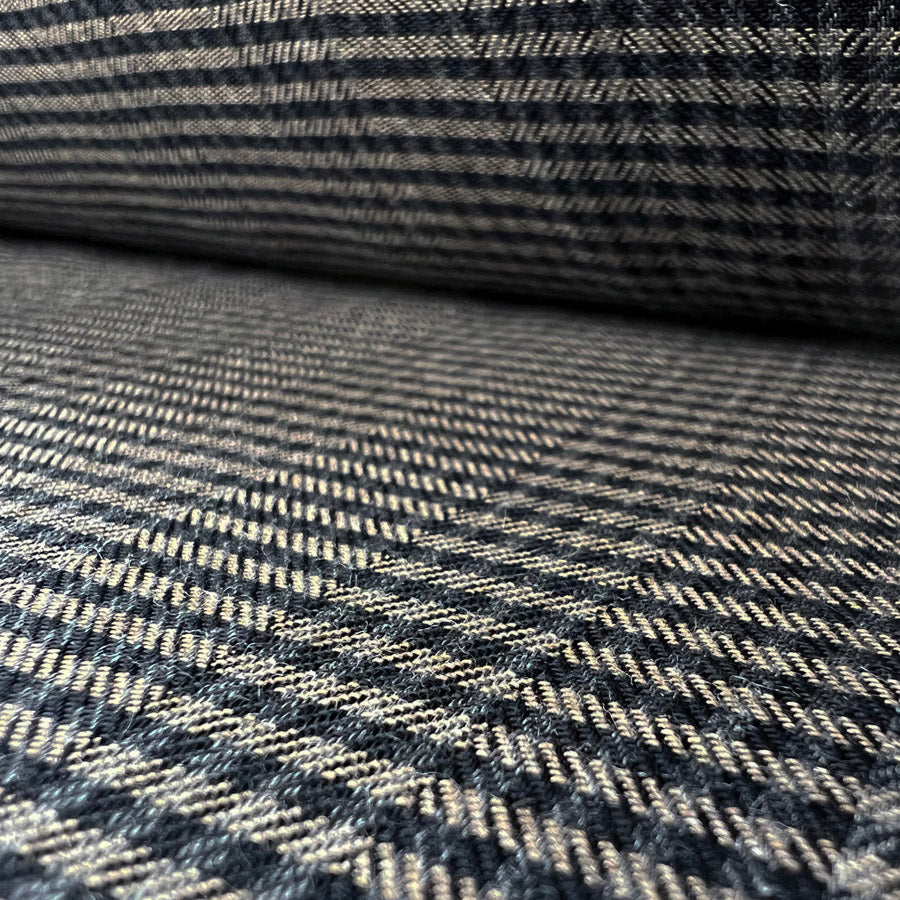 Cross Roads Navy Check Brushed Cotton Fabric