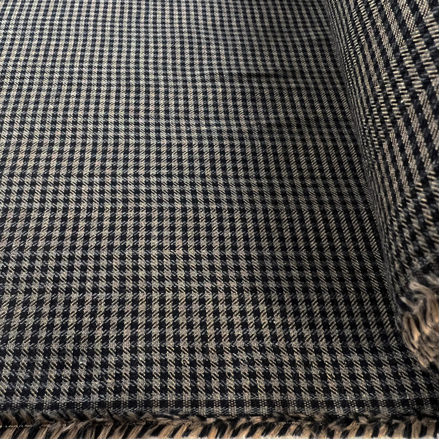 Cross Roads Navy Check Brushed Cotton Fabric Roll
