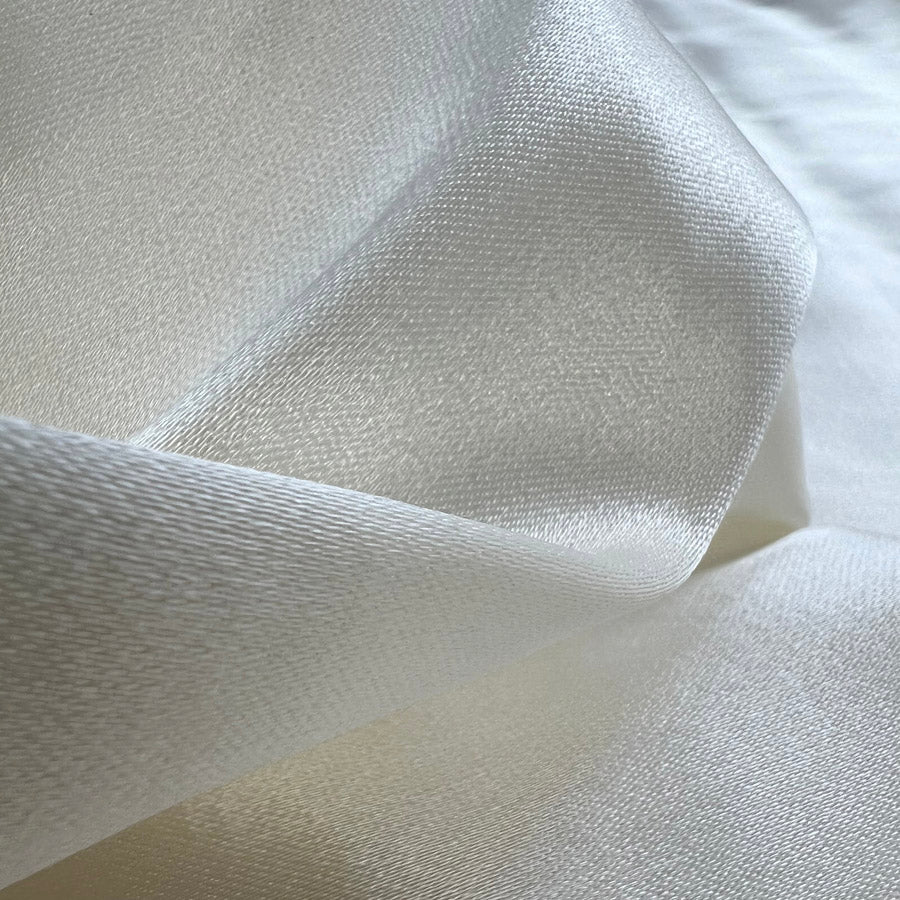 Defender White Satin Heavy Cotton Dress Fabric