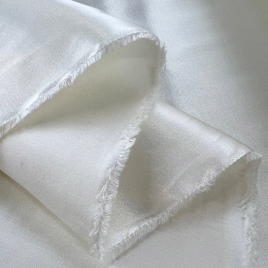 Defender White Satin Heavy Cotton Dress Fabric Fold
