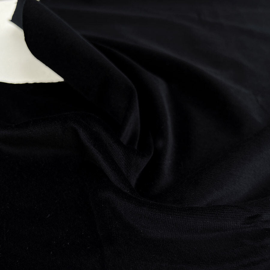 Designer Velvet Barely Black Soft Dress Fabric