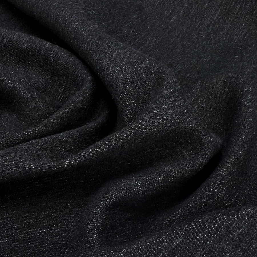 Diez Denim Black Cotton Lycra Twill Heavy Mid Heavy Weight Woven Jean Fabric