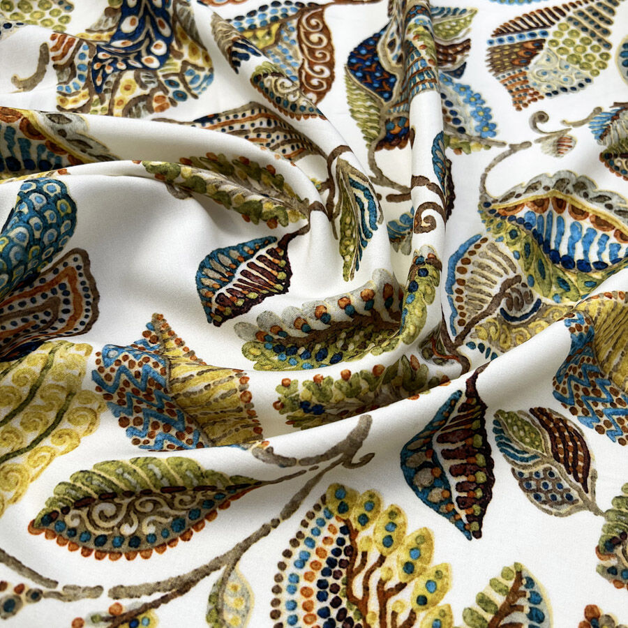 Digital Print Floral Viscose Fabric Finest Challis Whirlwood