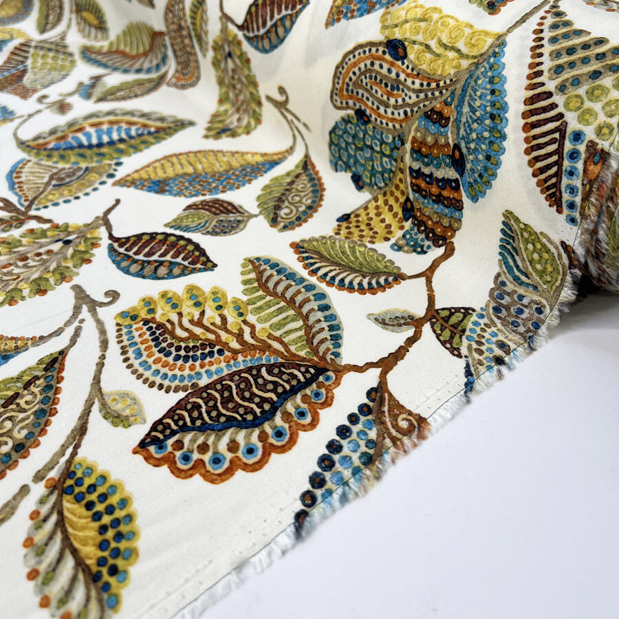 Digital Print Floral Viscose Fabric Finest Challis Whirlwood Roll