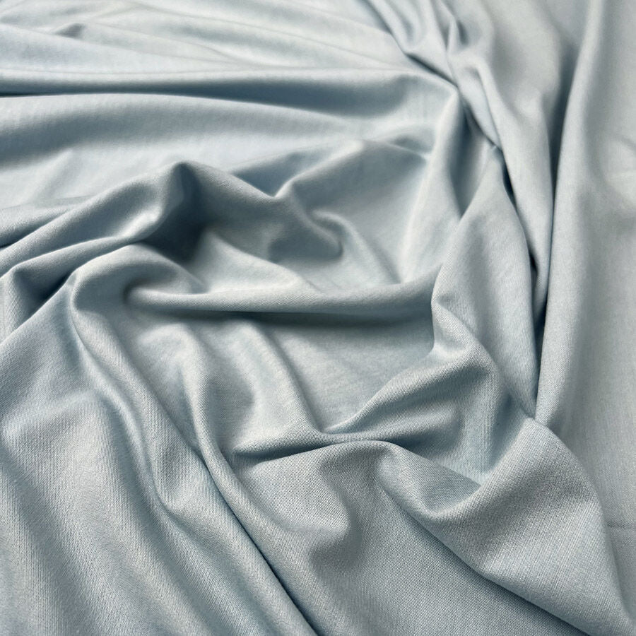 Do Not Touch Sky Blue Viscose Elastane Plain Knit Jersey Fabric