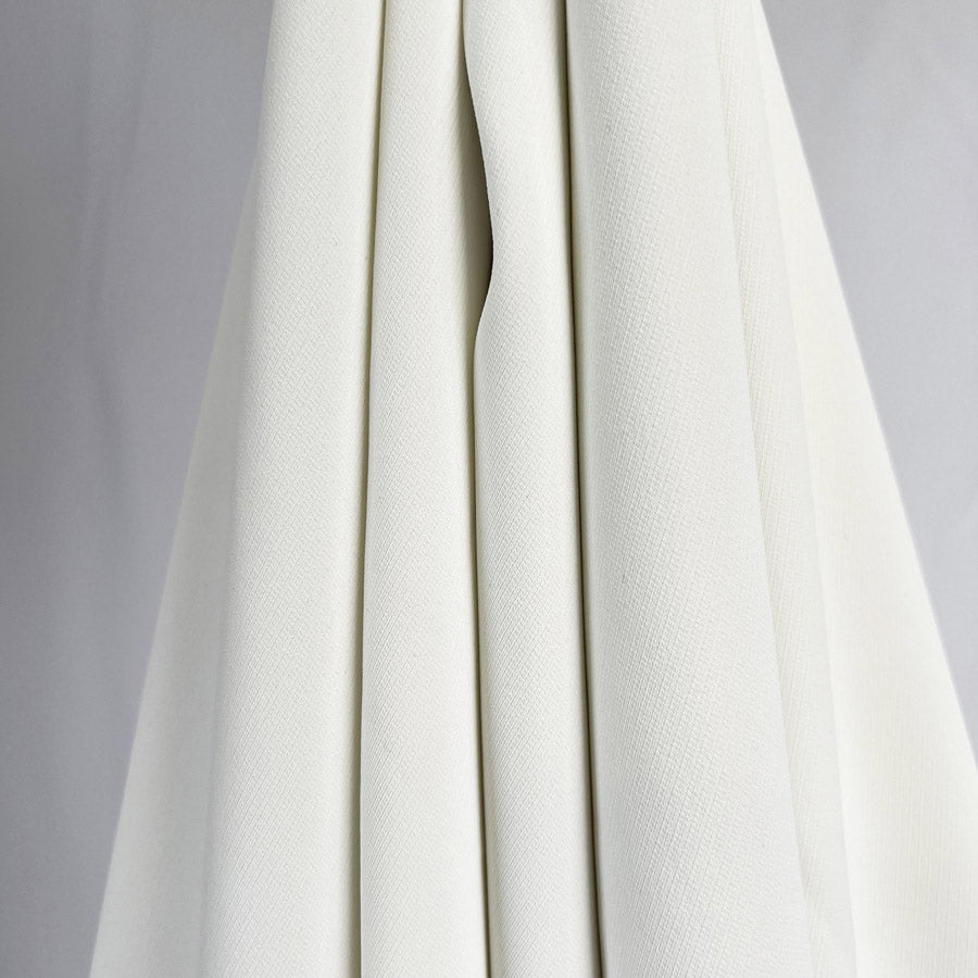 Donatella Off White Polyester Spandex Plain Woven Dress Fabric Hang
