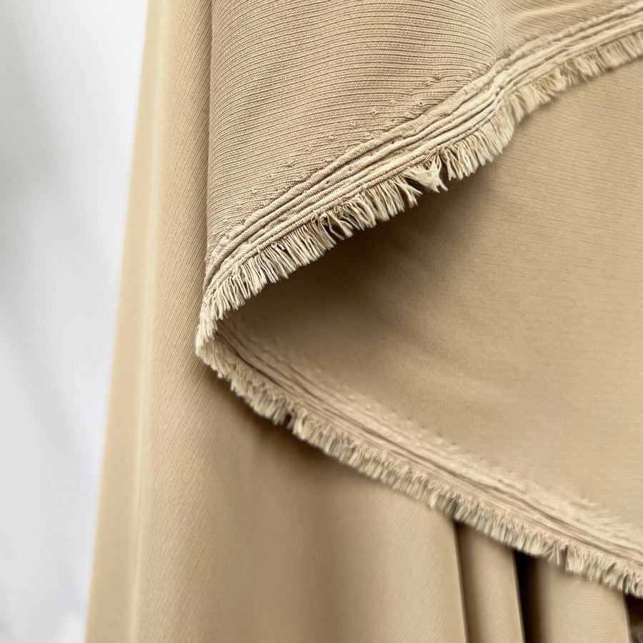 Donatella Sand Beige Polyester Spandex Plain Woven Dress Fabric Fold