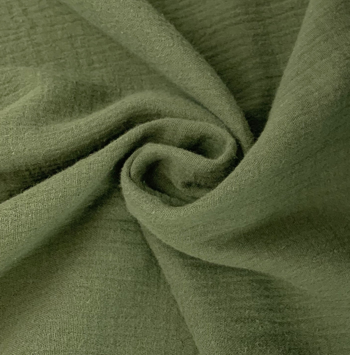 Double Gauze Moss Folded Close Up