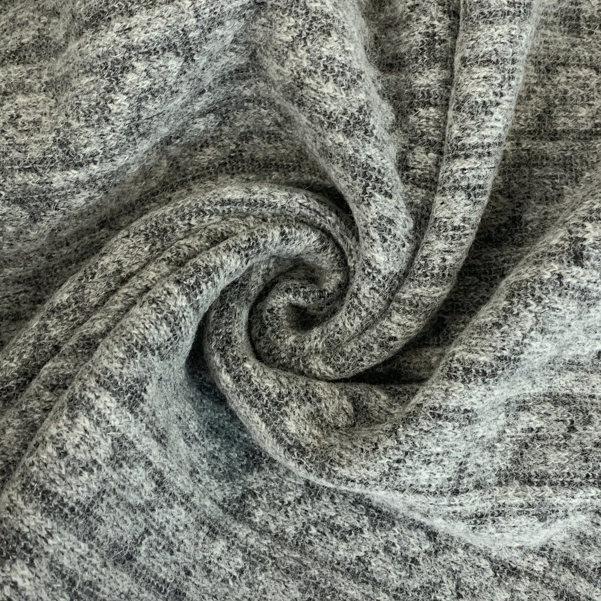 Double Whammy Wool Polyester Grey Marl Coating Swirl