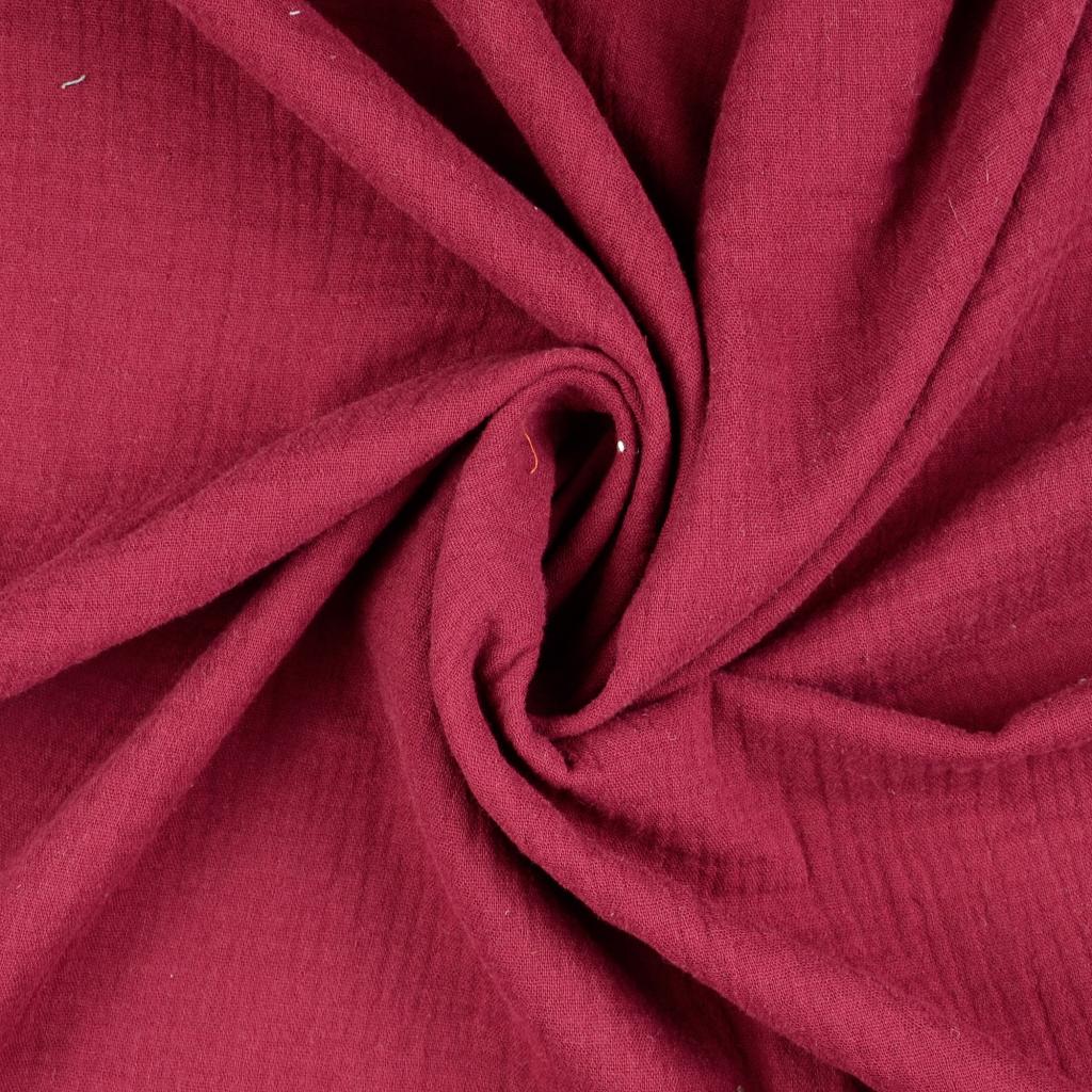 Double Gauze Fabric Bordeaux 5020 Twist