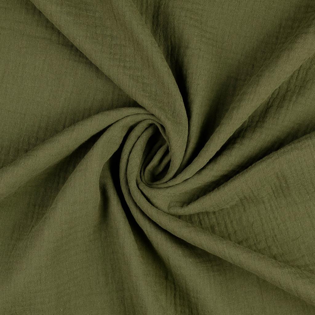 Double Gauze Fabric Forest Green 5031 Twist