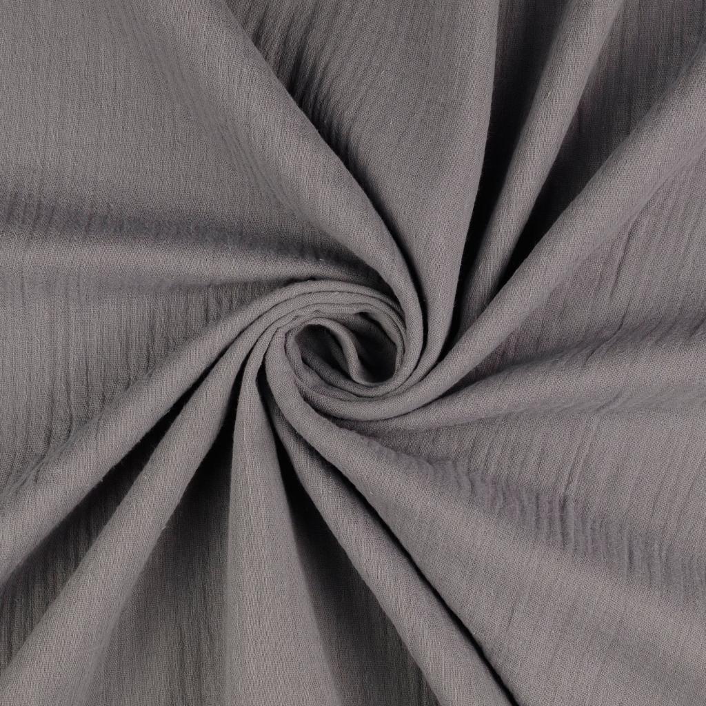 Double Gauze Fabric Grey 5002 Twist