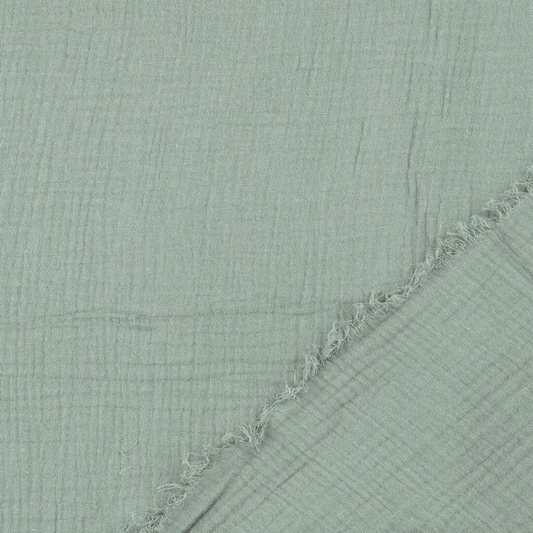 Double Gauze Fabric Pale Sage Fold