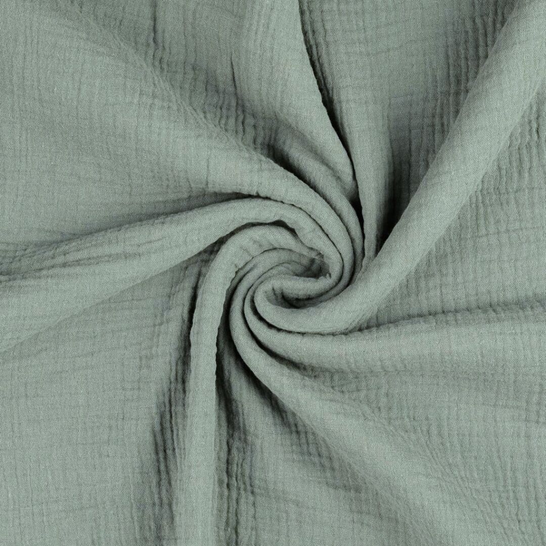 Double Gauze Fabric Pale Sage Twist