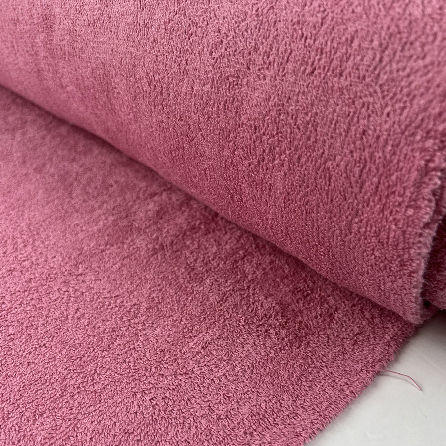 Double Sided Terry Towelling Pink Cotton Fabric Roll