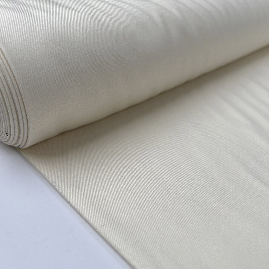 Draper Organic Bamboo Blend Suiting Cream Recylced Polyester Lycra Fabric Bolt