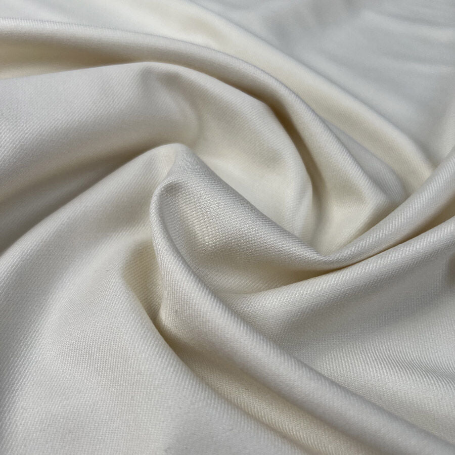 Draper Organic Bamboo Blend Suiting Cream Recylced Polyester Lycra Fabric