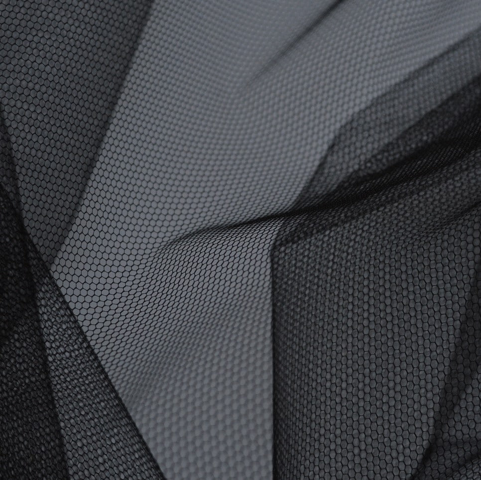 Dress Net Black Black Polyester Dress Net Fabric