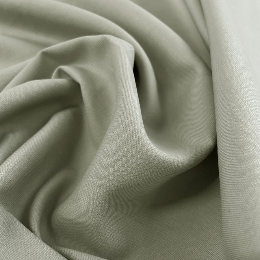 Dusty Plain Cotton Linen Beige Sage Shirting Fabric Woven In France