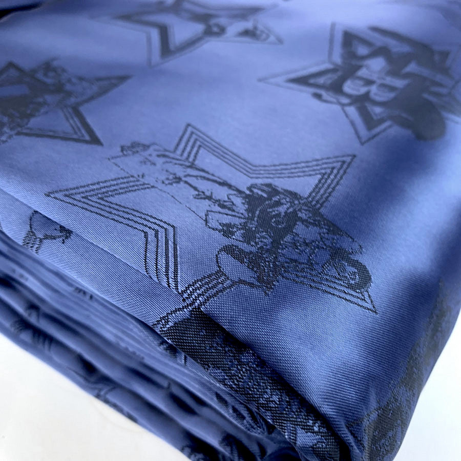 E210 Greatest Showman Blue Royal Blue Polyester Woven Lining Fabric Bolt Fabric Photo