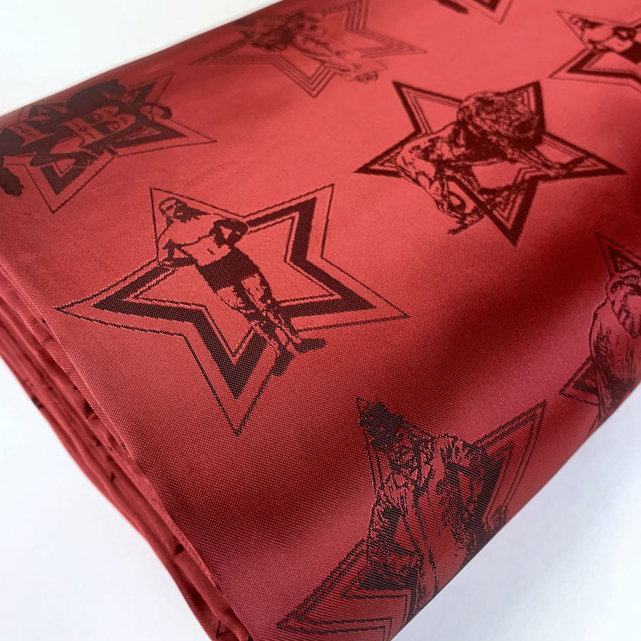 E210 Greatest Showman Red Characters Animals Woven Viscose Acetate Dress Lining Fabric Fabric Photo