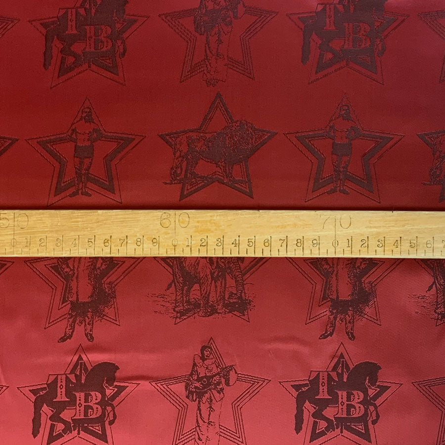 E210 Greatest Showman Red Characters Animals Woven Viscose Acetate Dress Lining Fabric Scale Fabric Photo 2