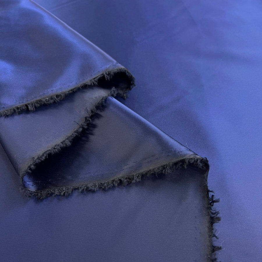 Electrifying Blue Nylon Satin Dressmaking Fabric Fold