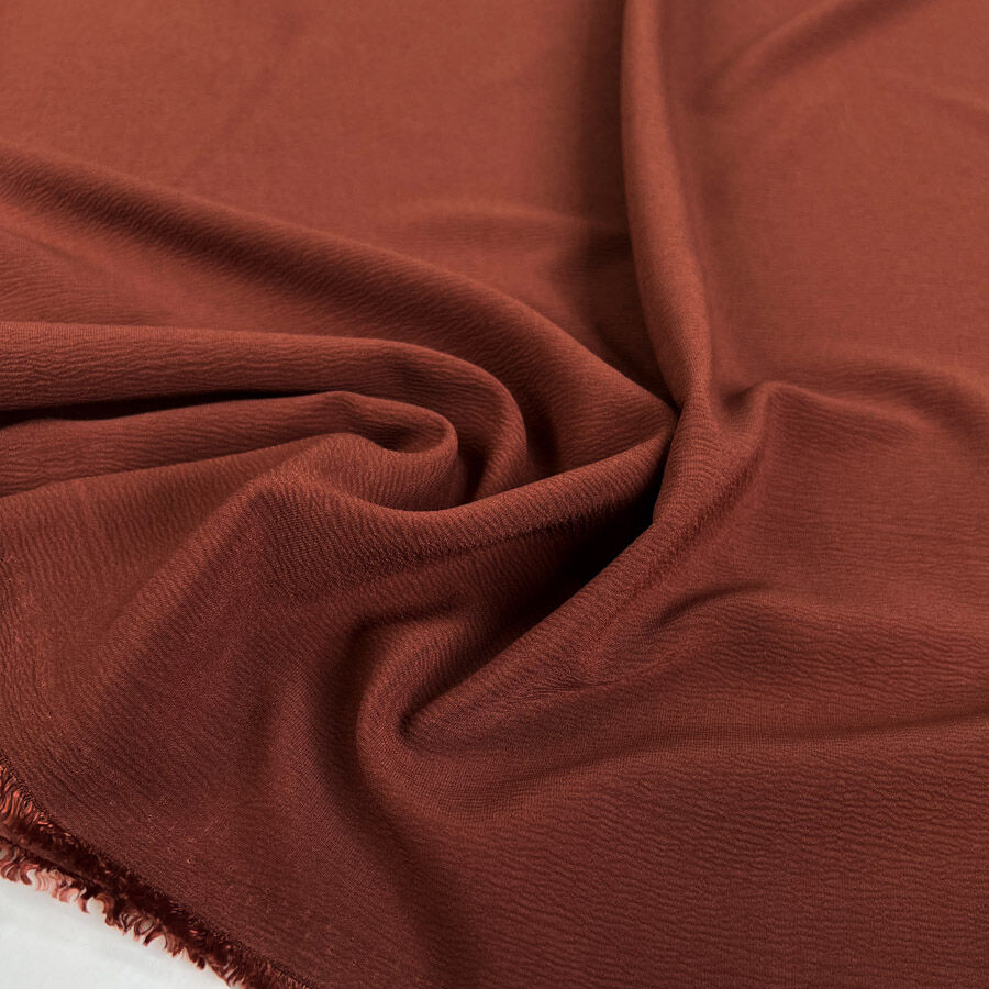 Elixir Stretch Satin Backed Crepe Copper Polyester Spandex Crinkle Dress Fabric