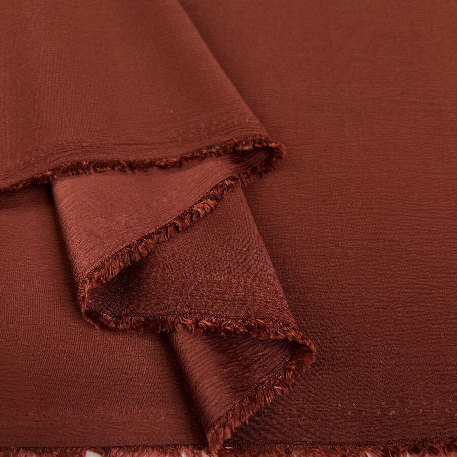 Elixir Stretch Satin Backed Crepe Copper Polyester Spandex Crinkle Dress Fabric Fold