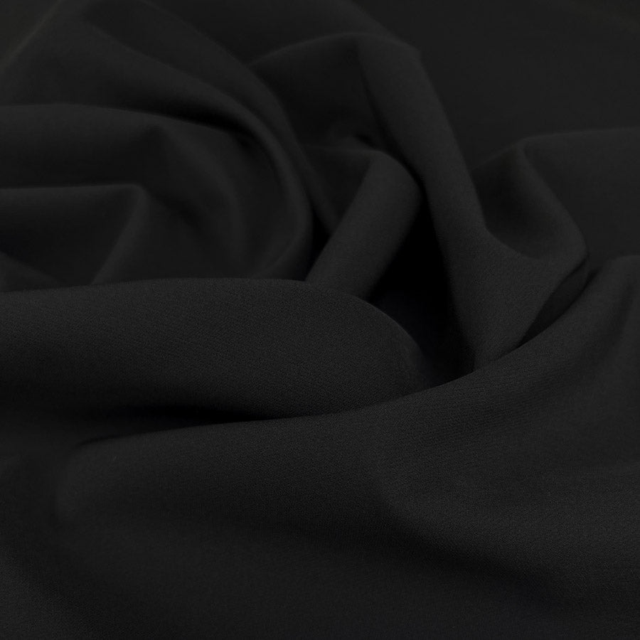 Elona black polyester spandex two way stretch suiting fabric cu