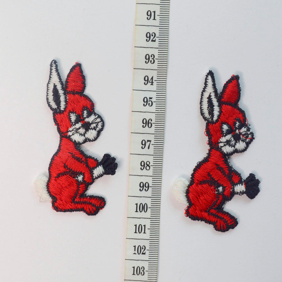 Embroidered Patch Red Rabbit Crafts Fabric S
