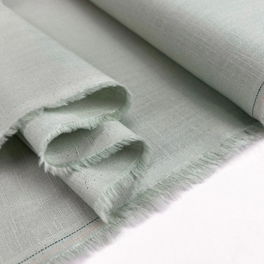Enigma Linen Mint Ramie Cotton Oeko Tex Plain Dress Fabric Fold