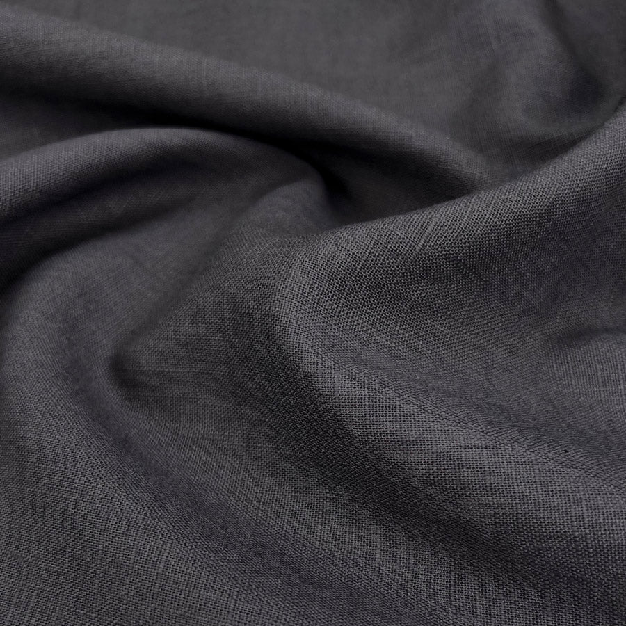 Enigma Linen Pewter Ramie Cotton Oeko Tex Plain Dress Fabric