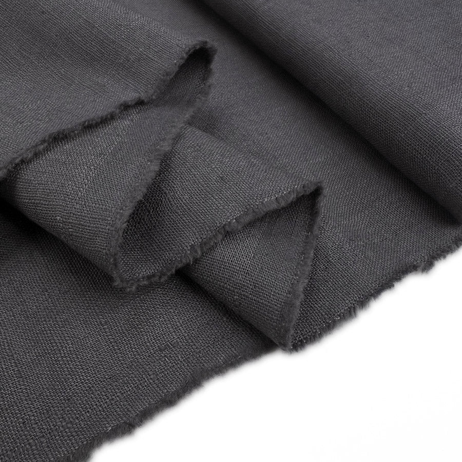 Enigma Linen Pewter Ramie Cotton Oeko Tex Plain Dress Fabric Fold