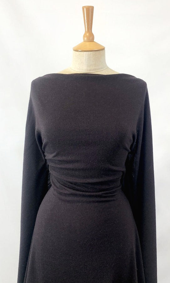 Ernie Polyester Loosely Knitted Dark Brown Jersey Dress Fabric Manequin Fabric Photo 1