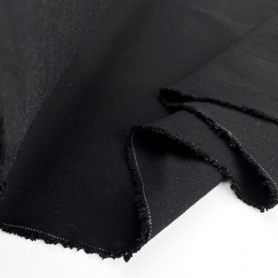 Ex Designer Italian Wool Suiting Fabric Tuscany Black Fold