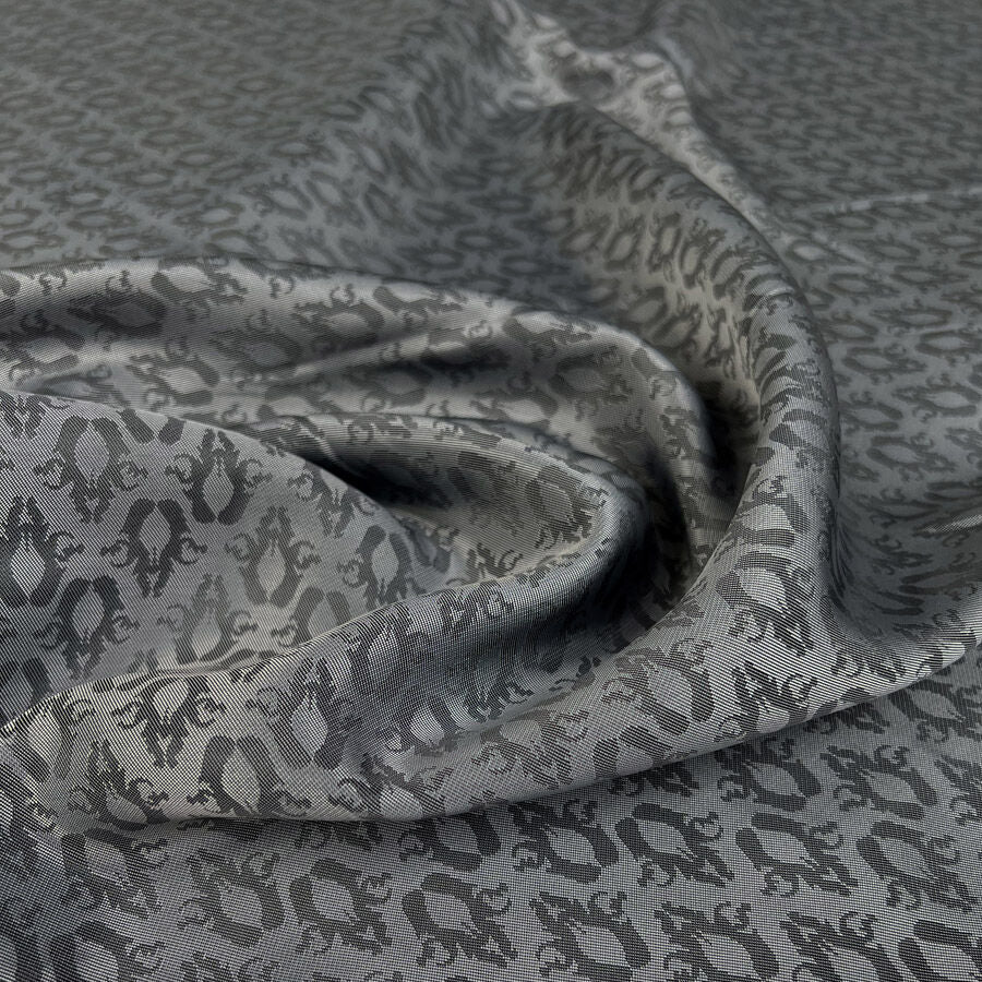 Ezio Crests Silver Grey Viscose Acetate Italian Tailors Lining