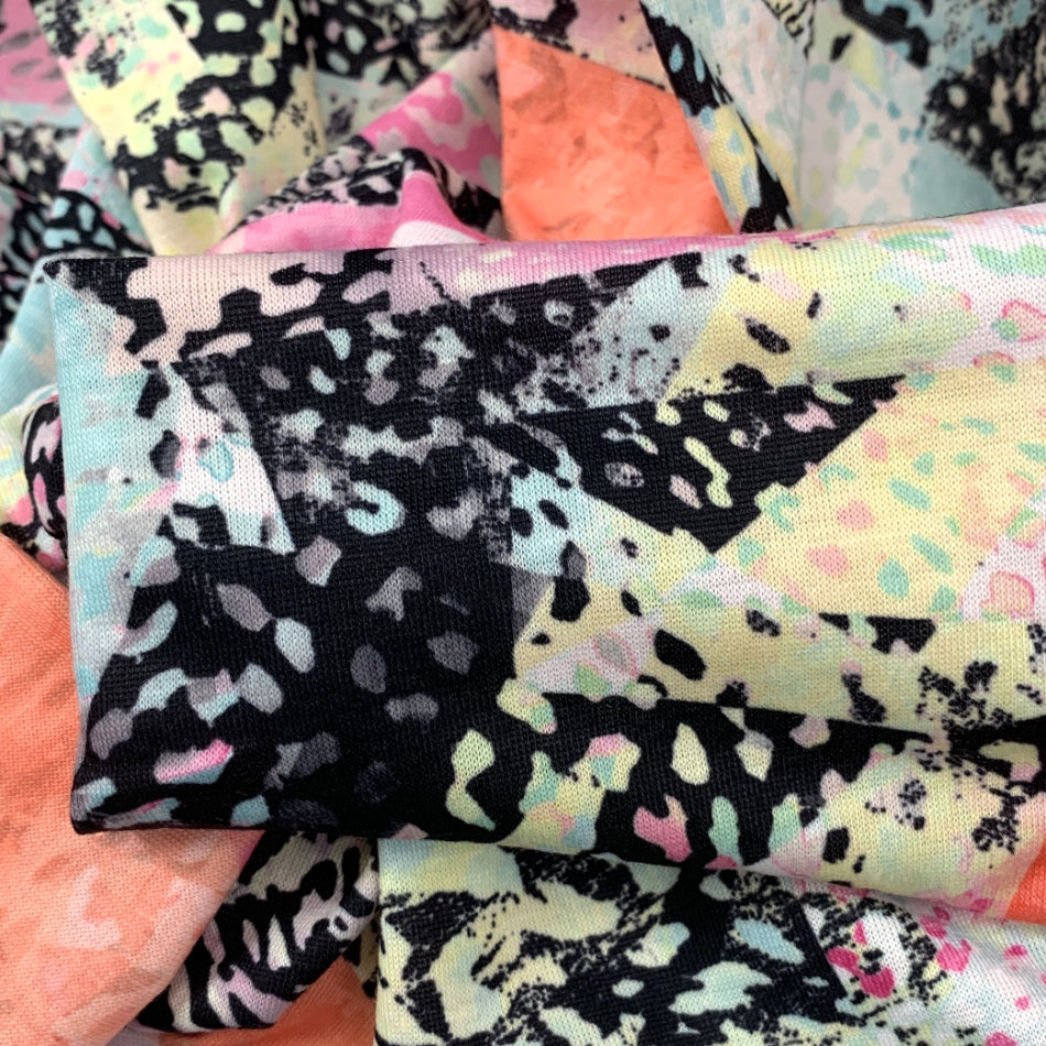 Festive Madness Polyester Multicoloured Bright Neon Jersey Dress Fabric Close Up Fabric Photo Fb4E3759 D1A0 49A8 8D16 6F3B857C4D60