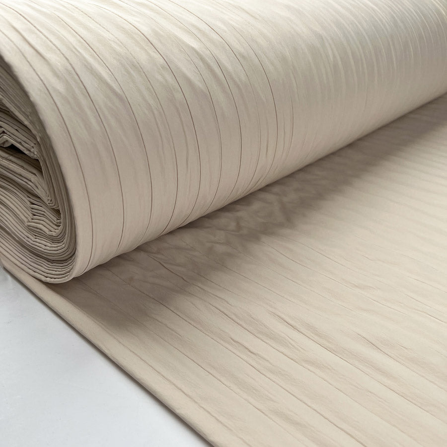Fibre Mood 3D Stripes Cream Polyester Cotton Quilted Coat Fabric Bolt