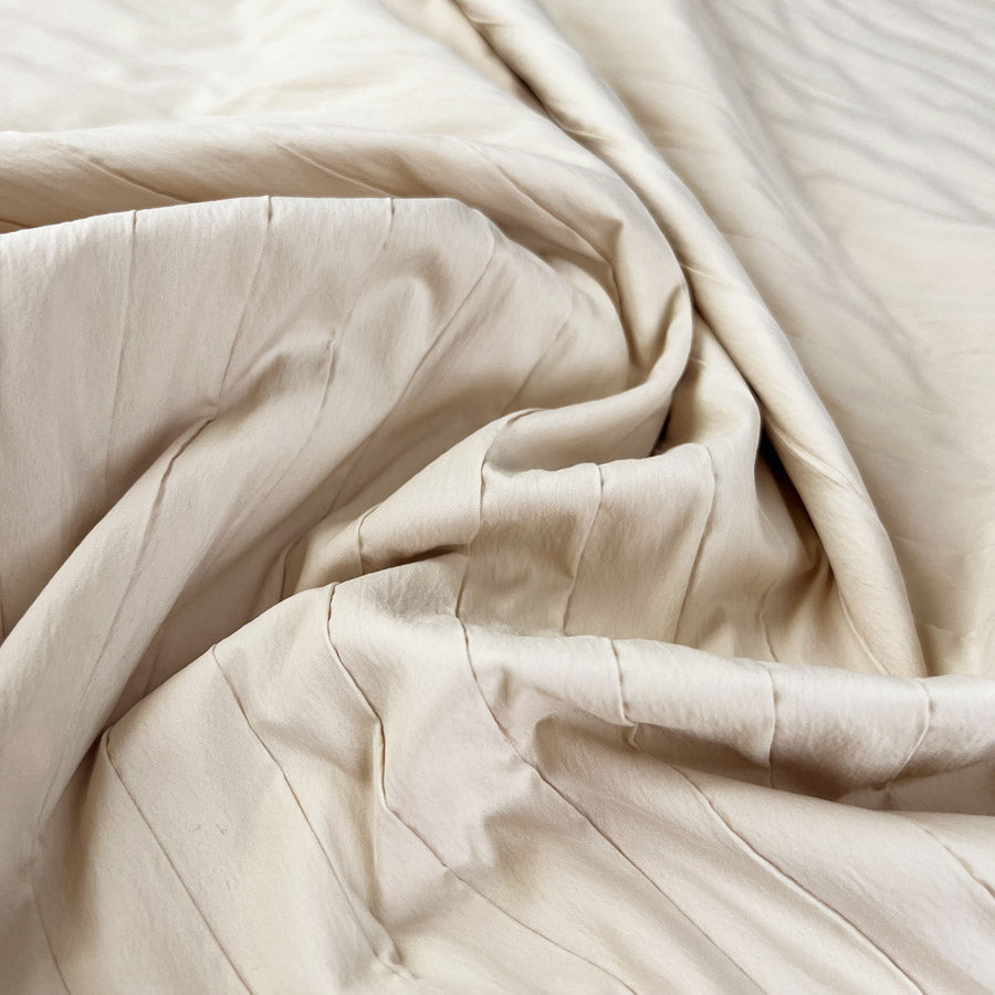 Fibre Mood 3D Stripes Cream Polyester Cotton Quilted Coat Fabric
