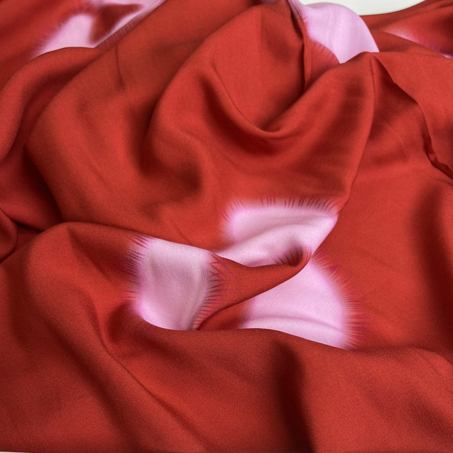 Fibre Mood Ecovero Leopard Red Pink Viscose Dress Fabric