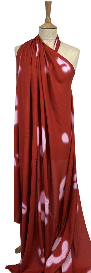 Fibre Mood Ecovero Leopard Red Pink Viscose Dress Fabric Mannequin