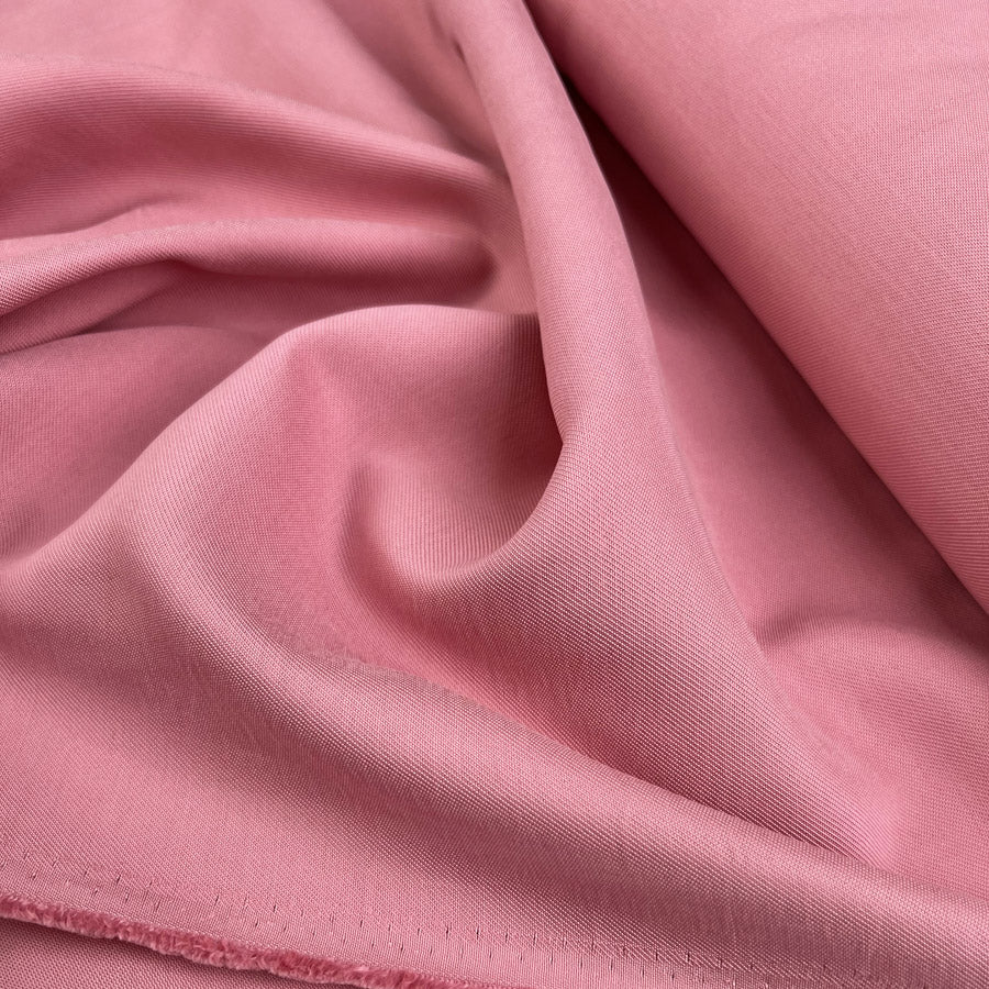 Fibre Mood Viscose Tencel Finish Pink Polyester Plain Twill Dress Fabric