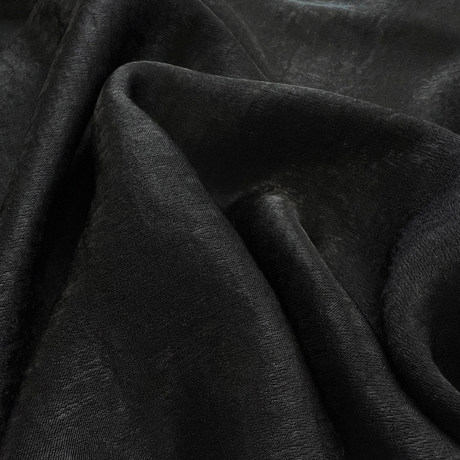 Filmstar Black Polyester Woven Velvet Satin Dress Fabric