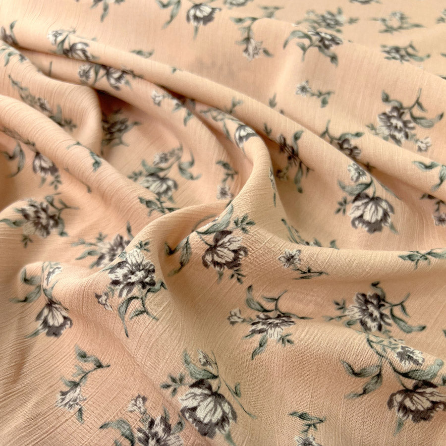 Floating In Circles Viscose Yoryu Lawn Fabric Beth Peach